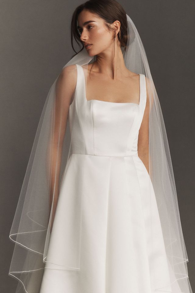 BHLDN Pearl Trim Chapel Veil #2