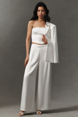 The Vienna Satin Wide-Leg Trousers by Mare Mare Pants