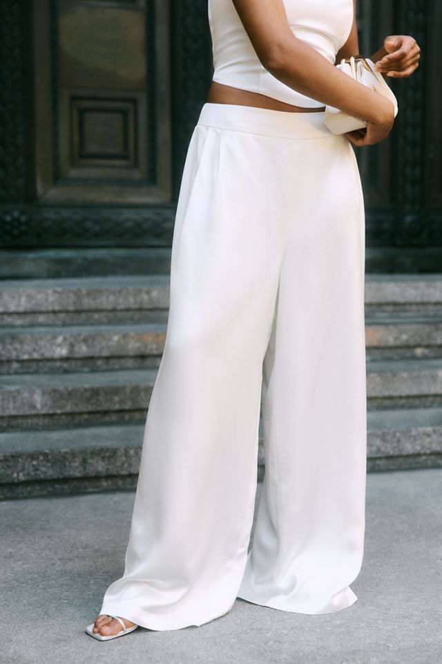 The Vienna Satin Wide-Leg Trousers by Mare Mare | Anthropologie