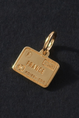 Jet Set Candy Solid Gold Mini Passport Stamp Charm | Anthropologie