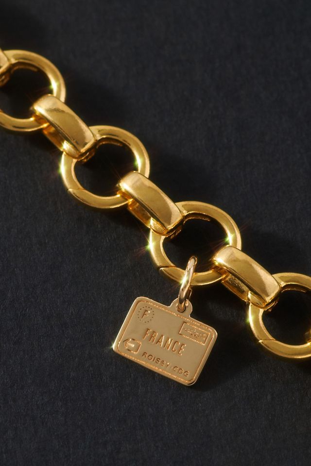Jet Set Candy Solid Gold Mini Passport Stamp Charm #1