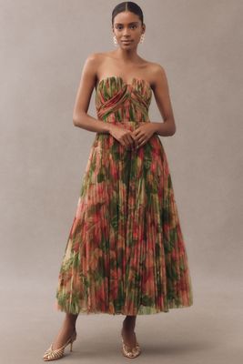 BHLDN Mixed Lace Drop-Waist Midi Dress