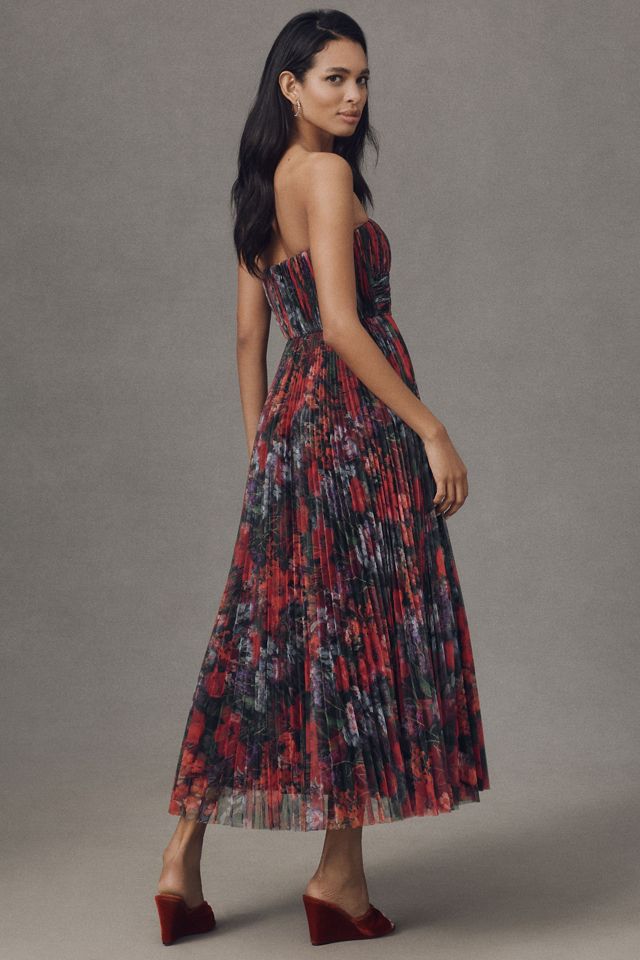 Hutch Corene Strapless Floral Tulle A-Line Midi Dress #2