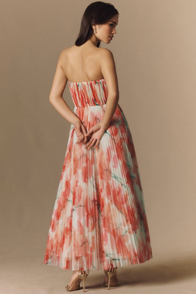 Hutch Corene Strapless Floral Tulle A-Line Midi Dress #1