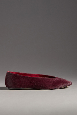 Reformation Prudence Ballet Flats Ruby Haircalf In Purple