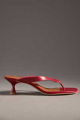 Reformation Sophie Heeled Thong Sandals In Red
