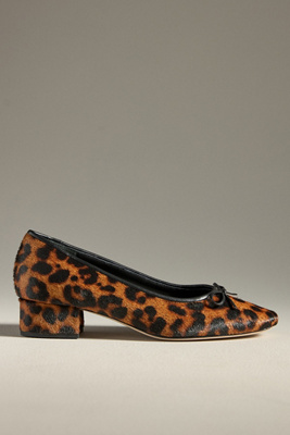 Reformation Terry Ball Leopard Ballet Pumps In Beige