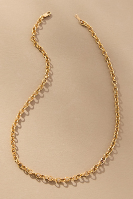 Phyllis + Rosie Rolo Link Chain Necklace In Gold
