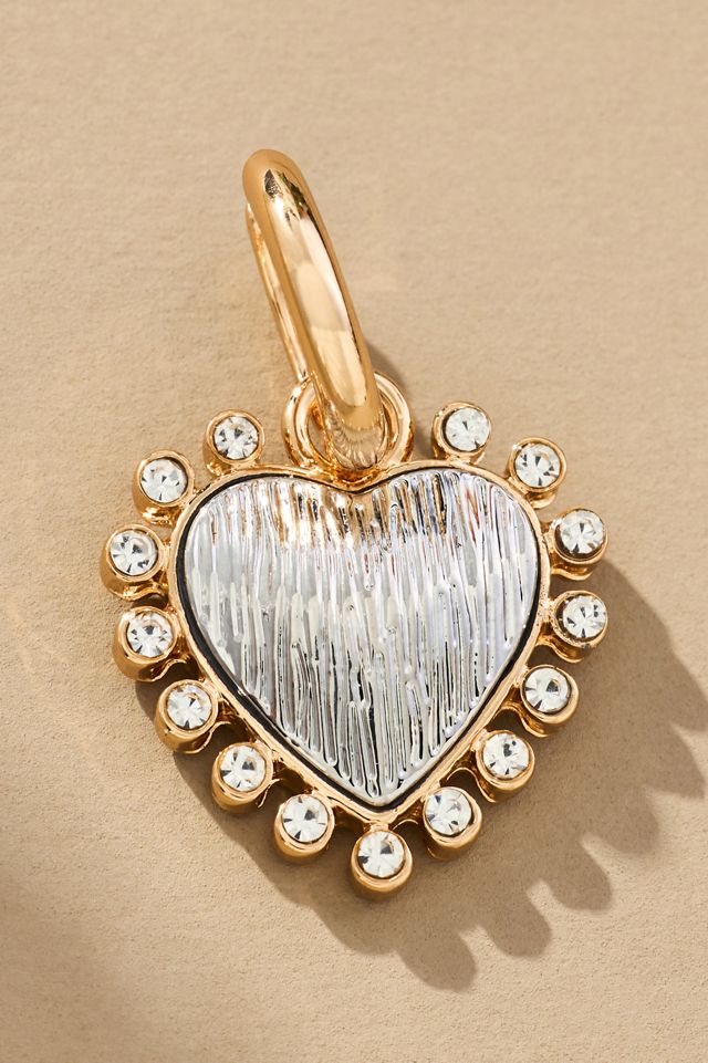 Mixed Metal Charm Heart Earrings #1