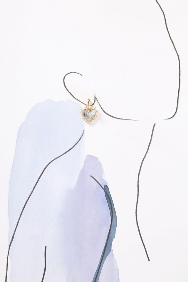 Mixed Metal Charm Heart Earrings #2