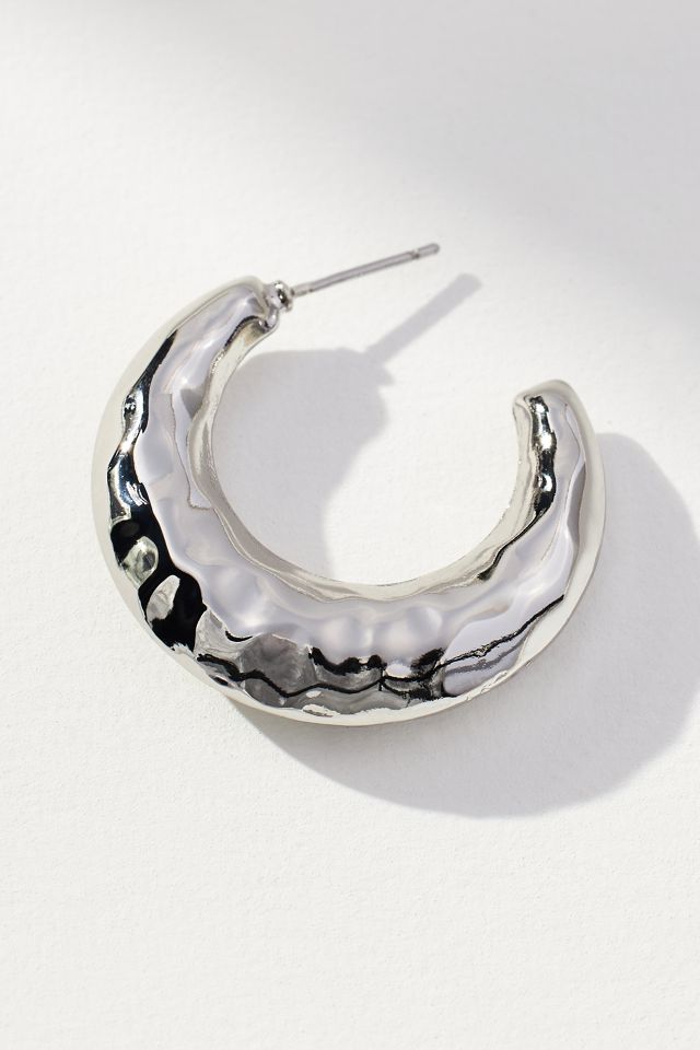 Molten Textured Hoop Earrings #1