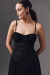 Hutch Amara Corset Pleated Tulle Drop-Waist Fit & Flare Midi Dress