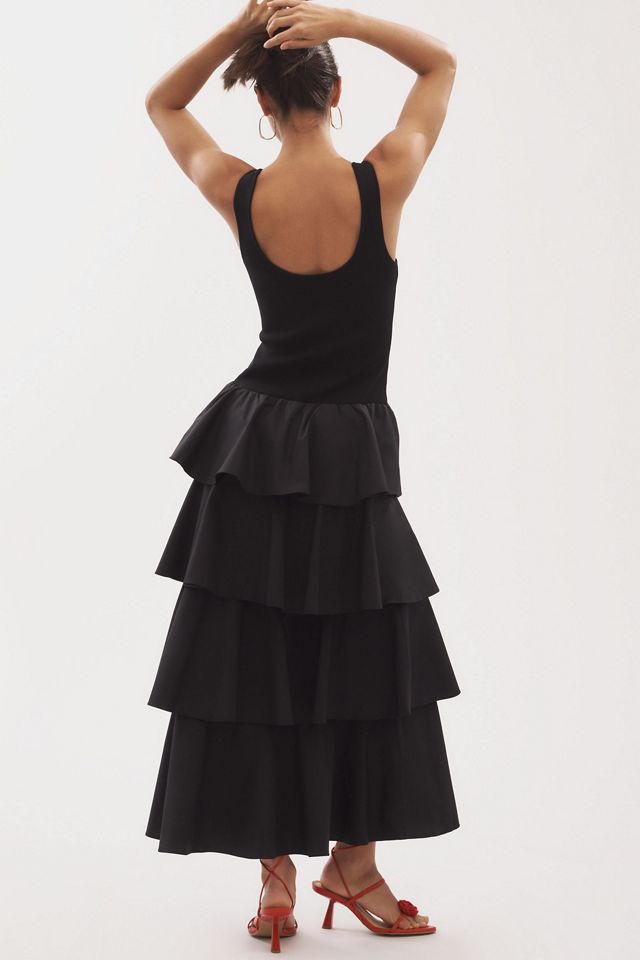 Shona Joy Aliah Scoop-Neck Tiered Drop-Waist Maxi Dress #1