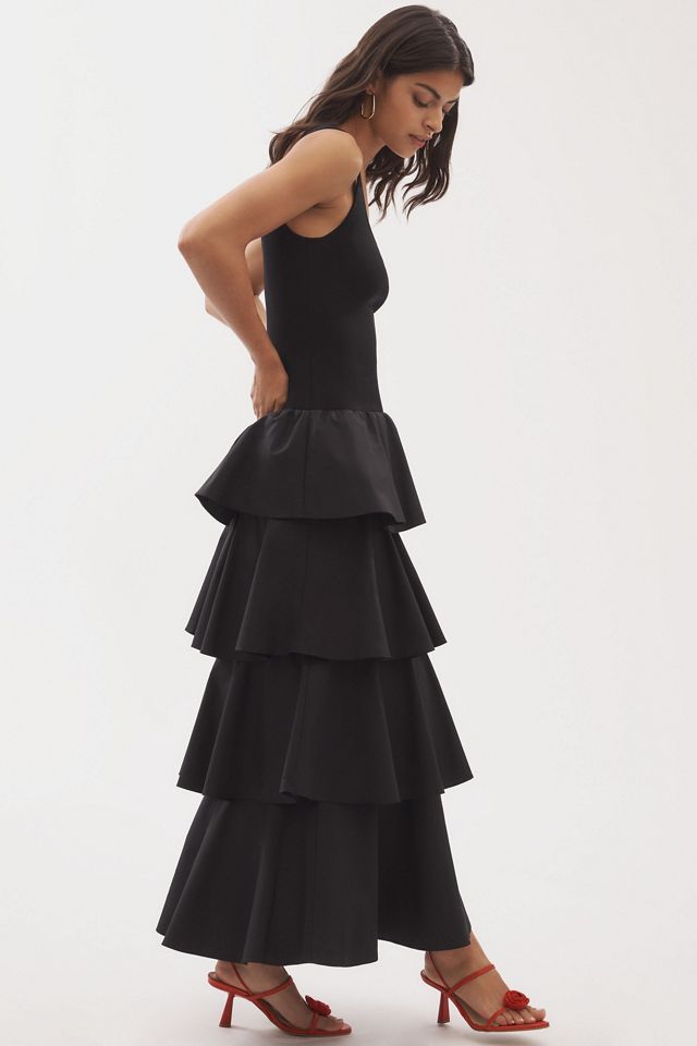Shona Joy Aliah Scoop-Neck Tiered Drop-Waist Maxi Dress #3