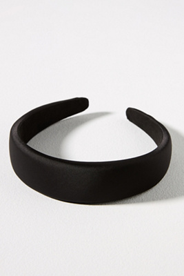 By Anthropologie Satin Puffy Headband In Black
