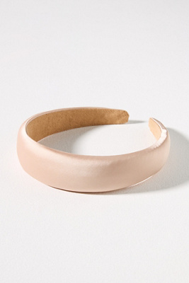 By Anthropologie Satin Puffy Headband In White