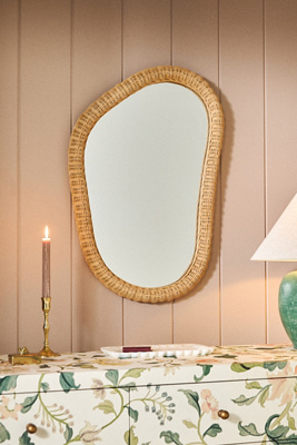 Evelyn Rattan Irregular Wall Mirror - Thumbnail 2