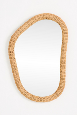 Anthropologie Evelyn Rattan Irregular Wall Mirror