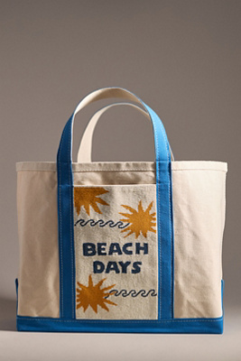 By Anthropologie Beaded Large Canvas Tote Bag