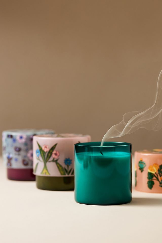 Olivia Woody Teakwood Rose Glass Candle #1