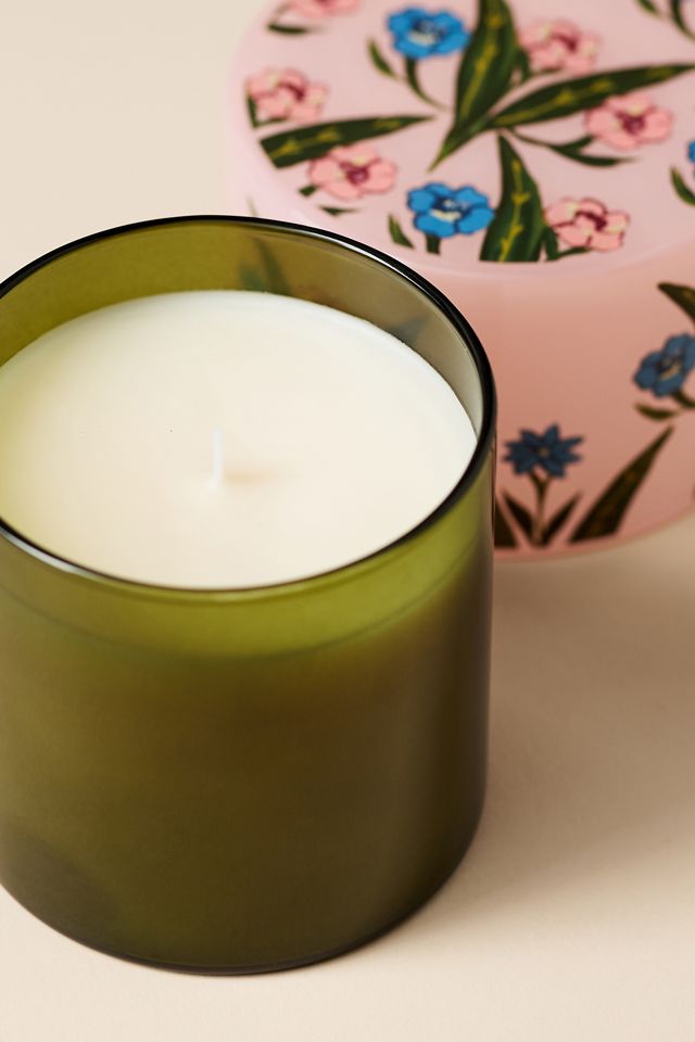 Olivia Woody Teakwood Rose Glass Candle #2