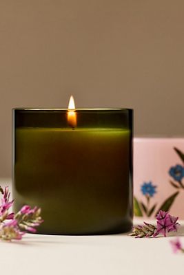 Olivia Woody Teakwood Rose Glass Candle