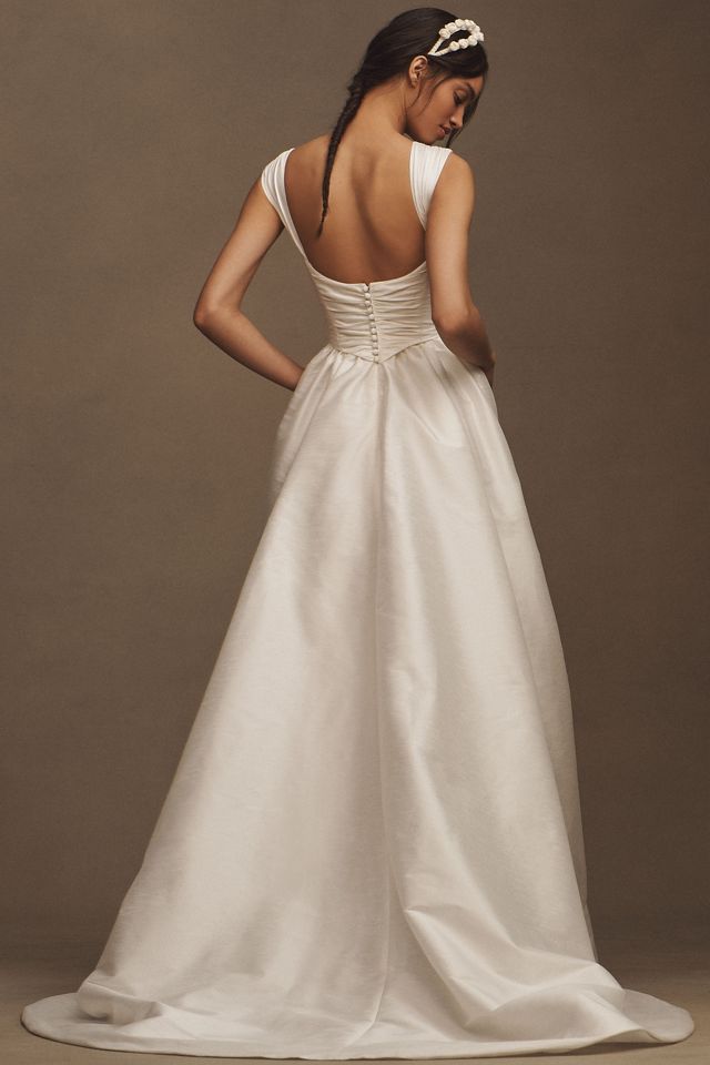 Willowby by Watters Ingrid Shirred Taffeta Corset A-Line Wedding Gown #3