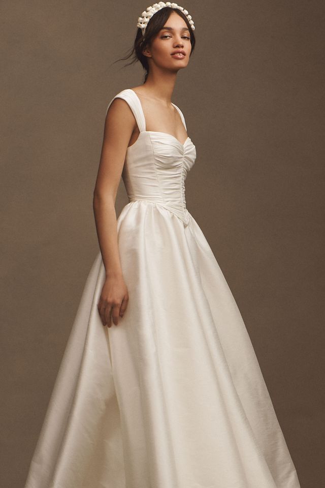 Willowby by Watters Ingrid Shirred Taffeta Corset A-Line Wedding Gown #5