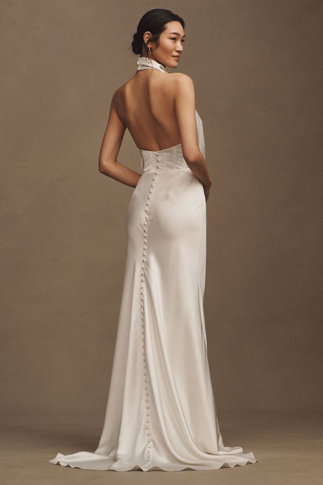 Willowby by Watters Morgana Satin Cowl-Neck A-Line Wedding Gown #2