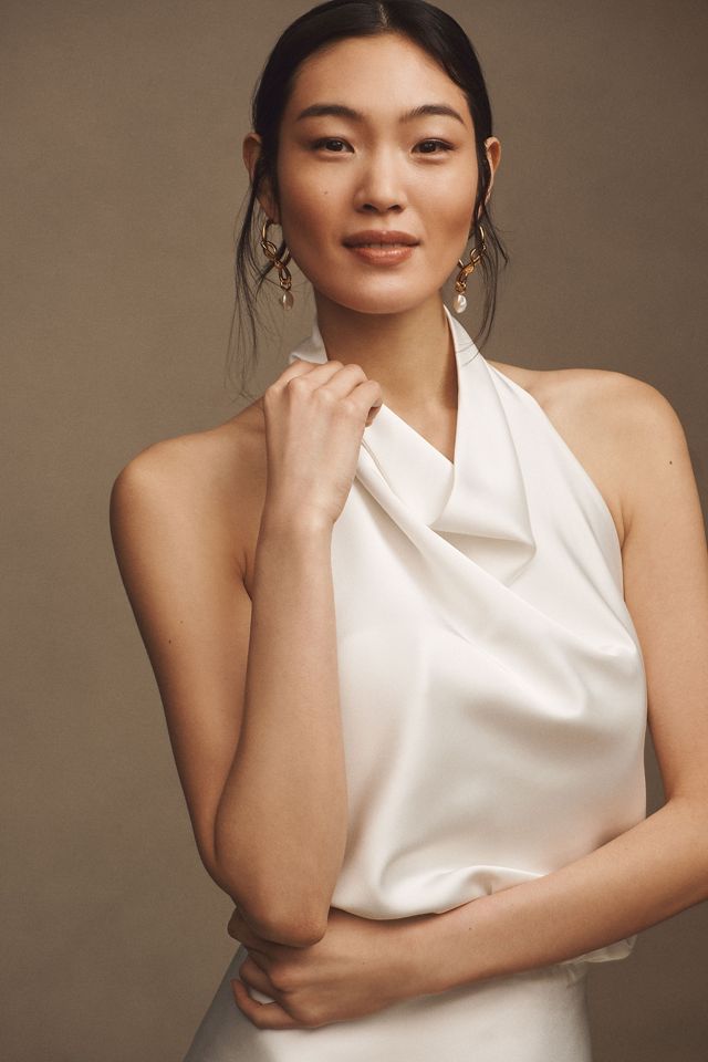 Willowby by Watters Morgana Satin Cowl-Neck A-Line Wedding Gown #3