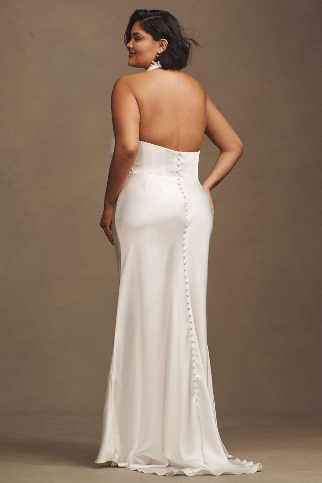 Willowby by Watters Morgana Satin Cowl-Neck A-Line Wedding Gown #6