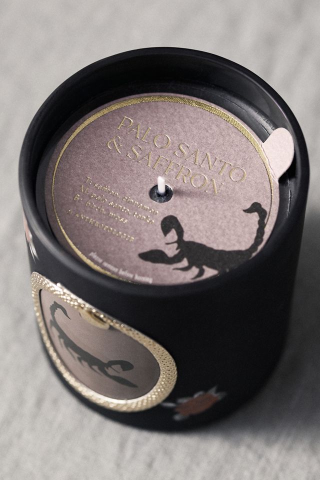 Bougie en verre Halloween Scorpion Woody Palo Santo & Safran #1