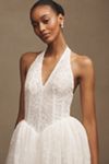 Watters Brookehaven Lace Strapless Drop-Waist A-Line Wedding Gown