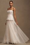 Watters Brookehaven Lace Strapless Drop-Waist A-Line Wedding Gown