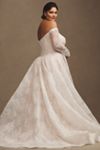 Wtoo by Watters Pendant Lace Off-The-Shoulder Long-Sleeve Ball-Skirt Wedding Gown