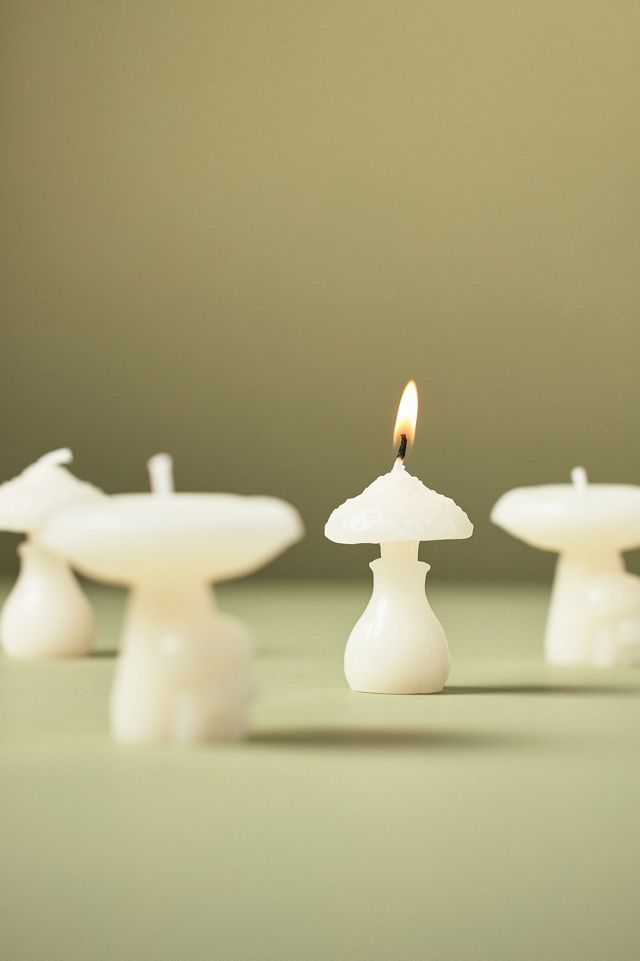 Mushroom Shaped Wax Candles, Set of 4 #1