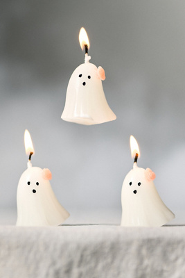 Ghost Shaped Wax Decorative Candles, Set of 4