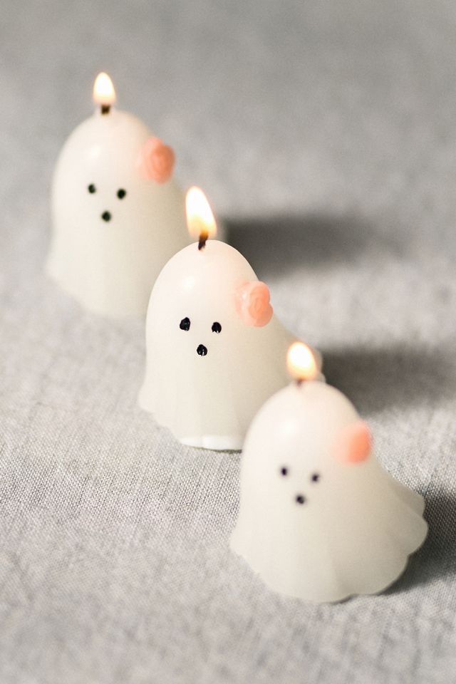 Ghost Shaped Decorative Wax Candles, Set of 3 #1