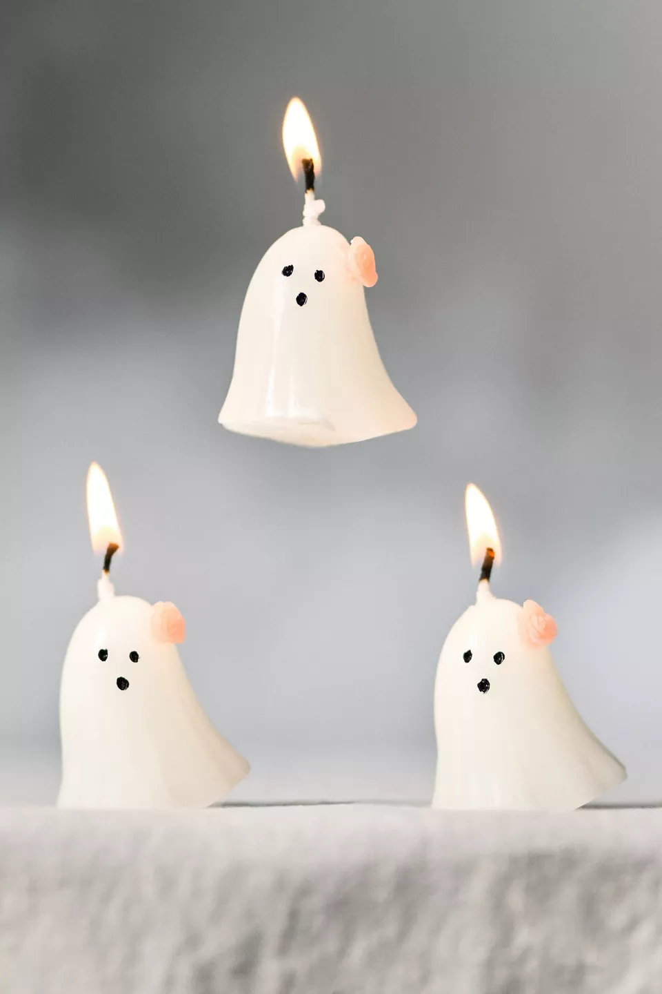 Ghost Shaped Decorative Wax Candles, Set of 3