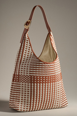 By Anthropologie Woven Faux-leather Canvas Tote
