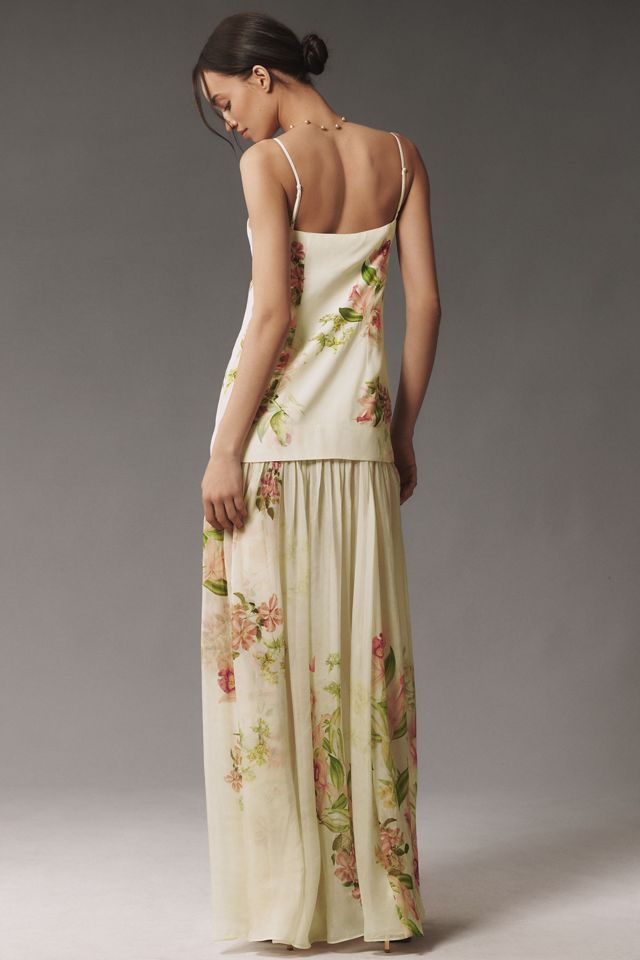 Hemant & Nandita Aiva V-Neck Drop-Waist Crepe Maxi Dress #1