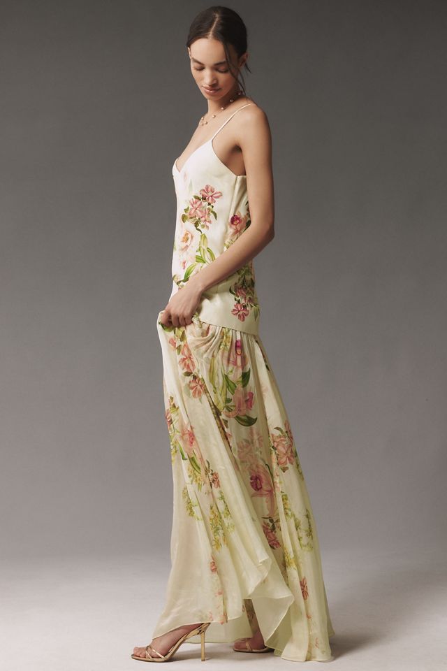 Hemant & Nandita Aiva V-Neck Drop-Waist Crepe Maxi Dress #3
