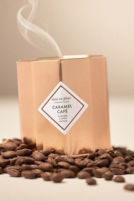 Vela de Lata Metálica de Caramelo Café Gourmet mise en place