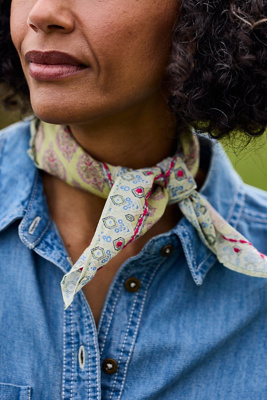 Embroidered Print Bandana