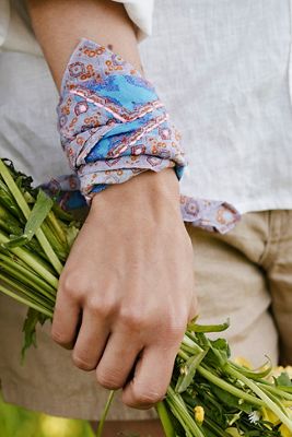 Embroidered Print Bandana