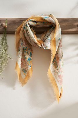Frayed Floral Scarf