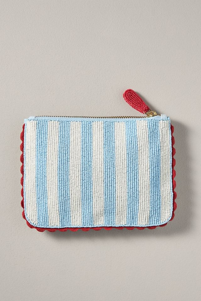 Anthropologie ★ Beaded Monogram Pouch Beaded Monogram Stripe Pouch | Anthropologie