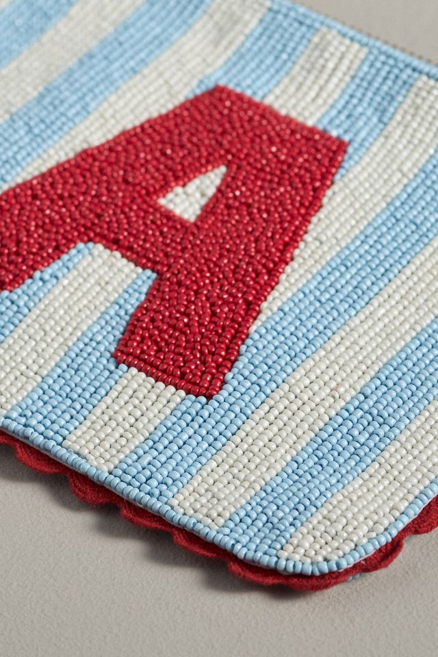 Anthropologie ★ Beaded Monogram Pouch Beaded Monogram Stripe Pouch | Anthropologie