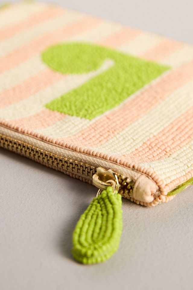 Anthropologie ★ Beaded Monogram Pouch Beaded Monogram Stripe Pouch | Anthropologie