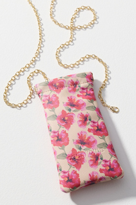 Anthropologie Patterned Sunglass Slip Case In Pink